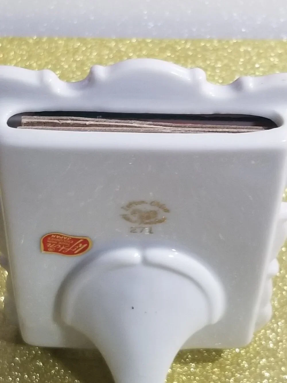 Vintage Lefton China Picture Frame Hand-Painted Porcelain Floral Gold Trim